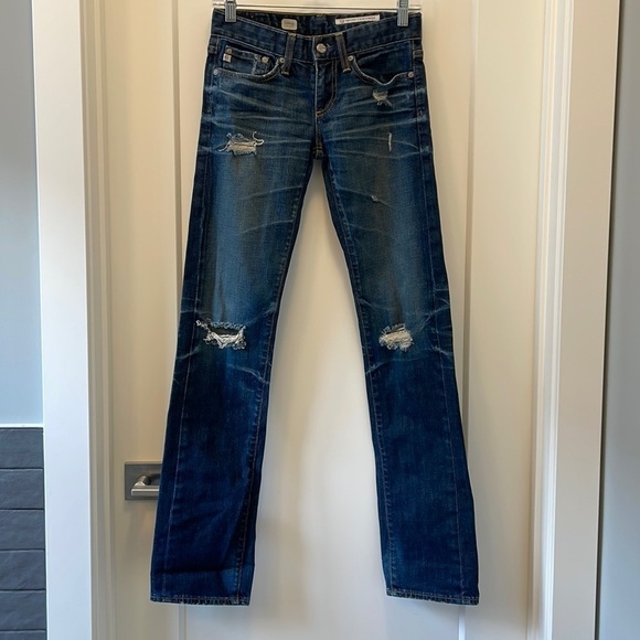 Sz24 Adriano Goldschmied AG Tomboy boyfriend fit Distressed Medium Wash in VGUC - Picture 6 of 16